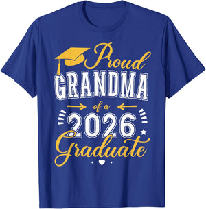 Proud Grandma of a Class of 2026 Graduate for Graduation T-Shirt - T-Shirt | Royal