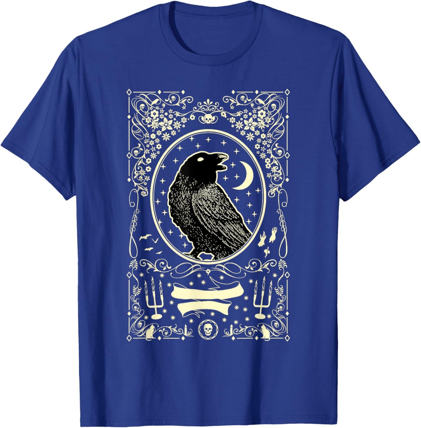 Gothic Black Raven Vintage Design T-Shirt - T-Shirt | Royal