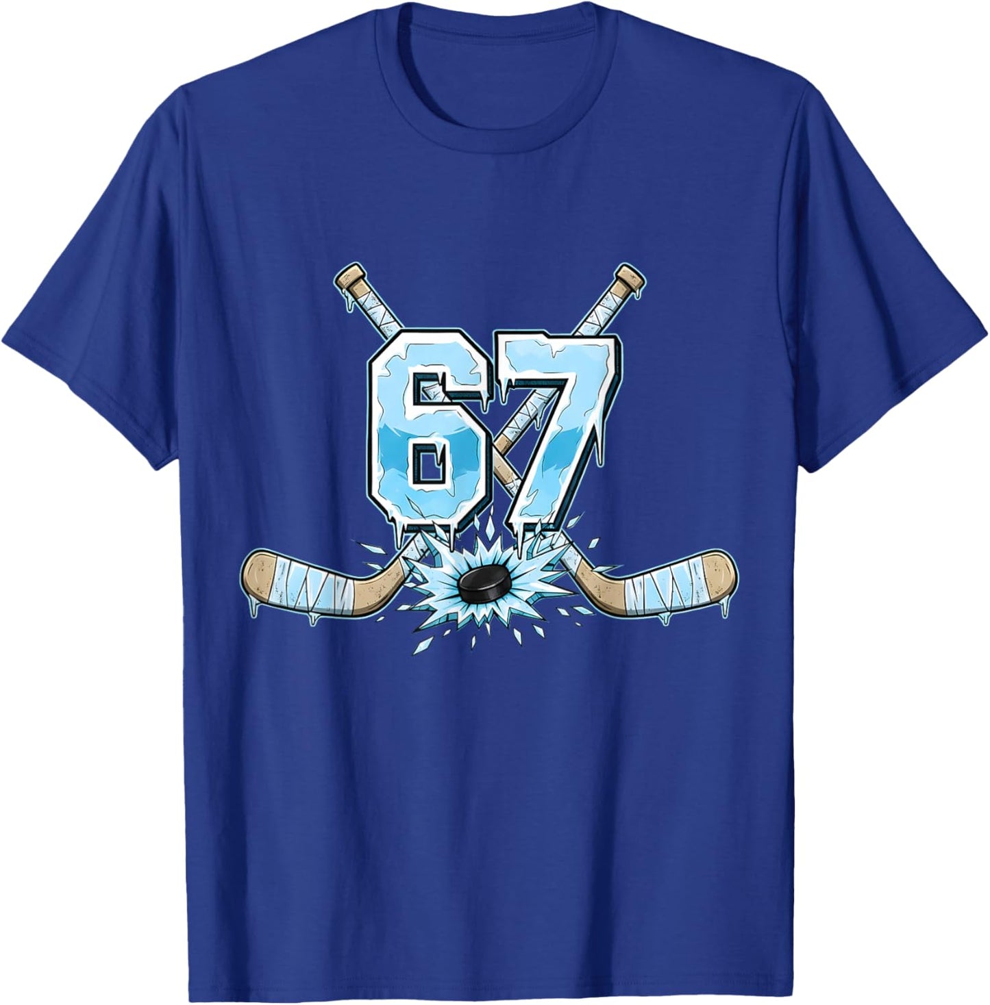 67 Hockey Drip Six Seven Meme 6 7 Boys Teens Kids Ice Hockey T-Shirt - T-Shirt | Royal