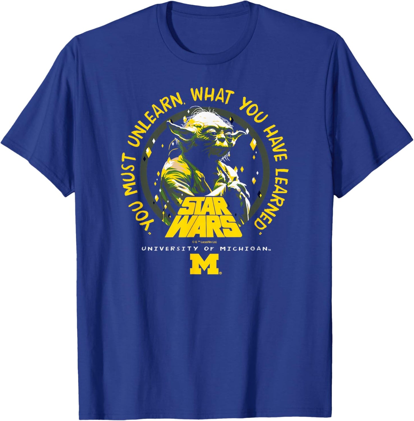 Michigan Wolverines Star Wars Yoda Black Officially Licensed T-Shirt - T-Shirt | Royal