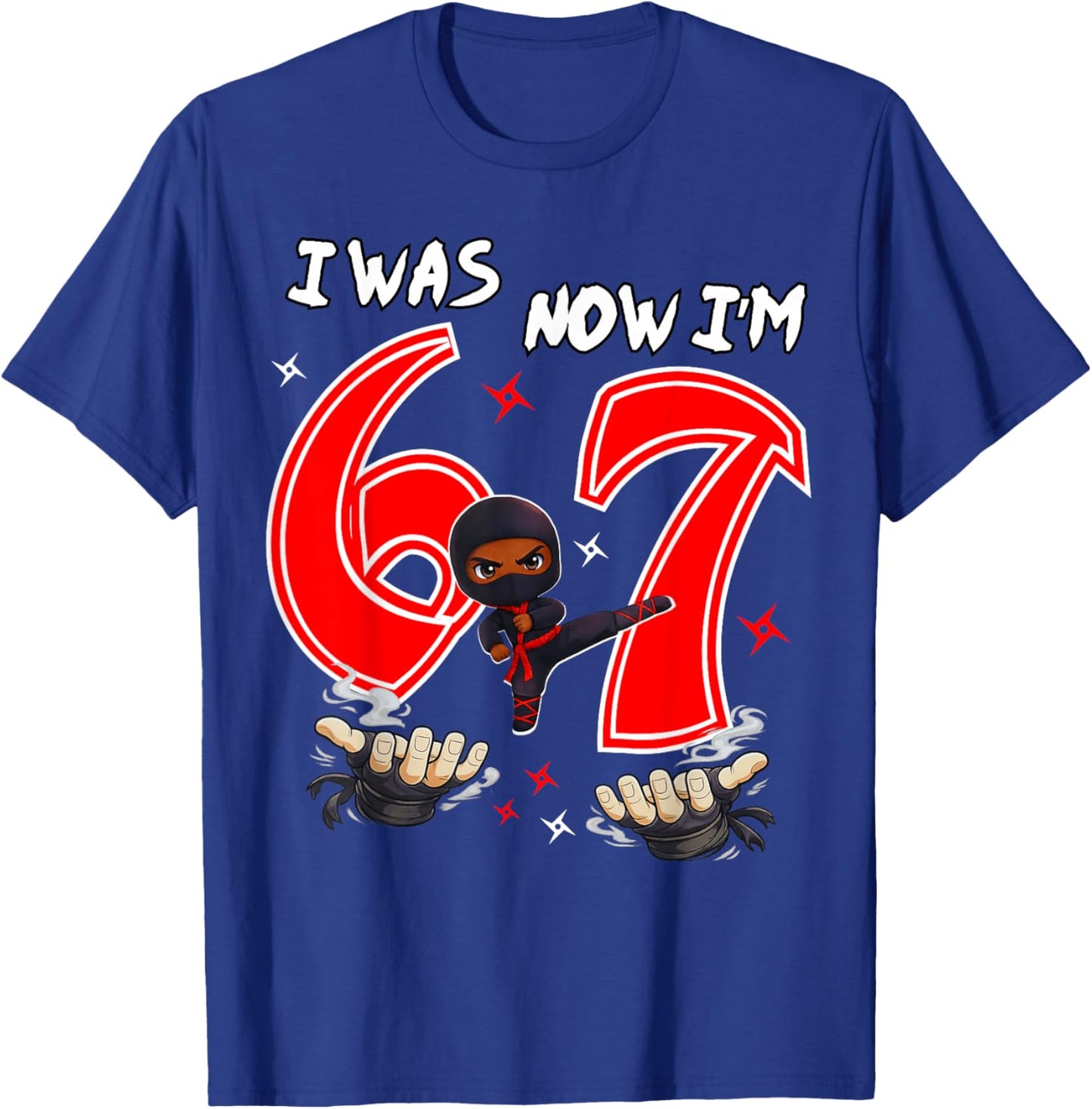 I was 6 Now I'm 7 Ninja 7th Birthday T-Shirt - T-Shirt | Royal
