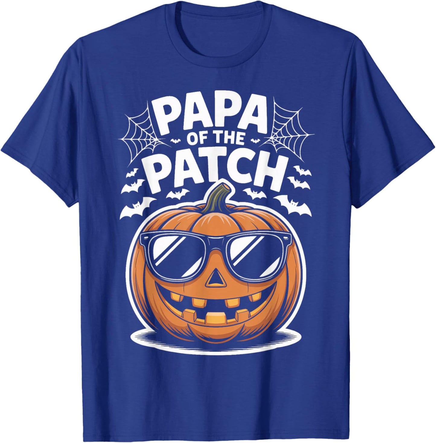 Papa of The Patch Cool Fall Pumpkin Daddy Halloween T-Shirt - T-Shirt | Royal