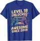 18 Year Old Boy Level 18 Gamer 2008 18th Birthday Party Gift T-Shirt - T-Shirt | Royal