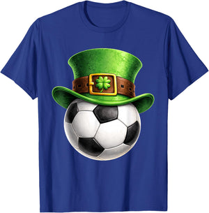 Soccer Saint Patricks Day Men Boys Kids Sport Green Shamrock T-Shirt - T-Shirt | Royal