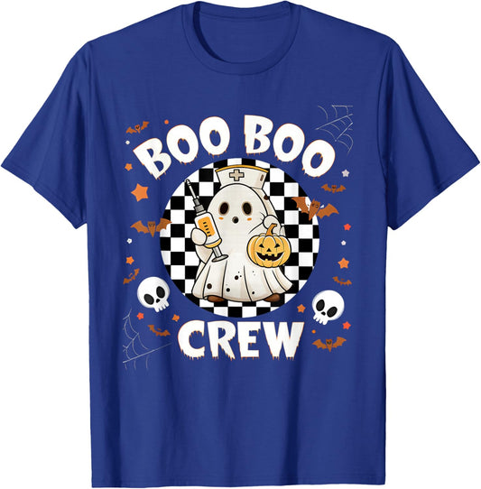 Boo Boo Crew Nurse Ghost Funny Halloween Costumes Women Kids T-Shirt - T-Shirt | Royal