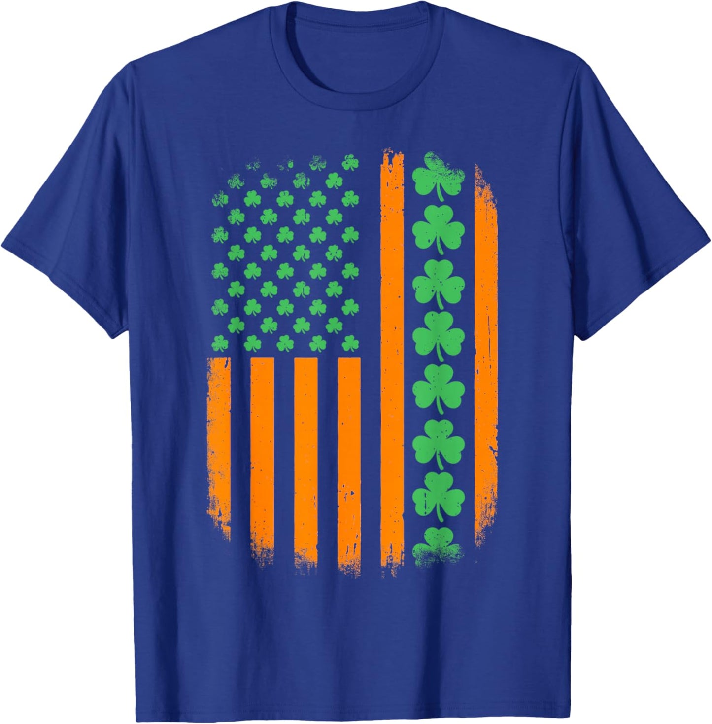 Shamrock Irish American Flag T-Shirt - T-Shirt | Royal