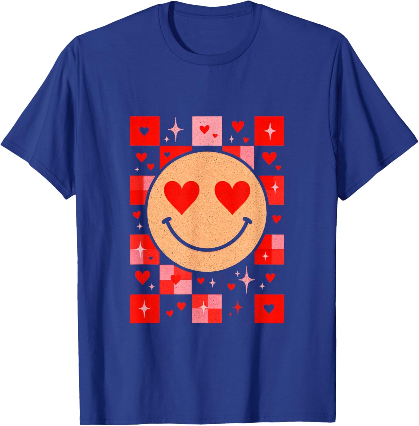 Smile Face - Retro Groovy Valentine Vibes T-Shirt - T-Shirt | Royal