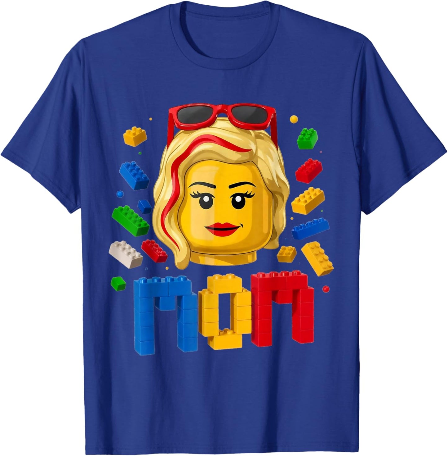 Family Mom Master Builder Building Bricks Blocks Mothers Day T-Shirt - T-Shirt | Royal