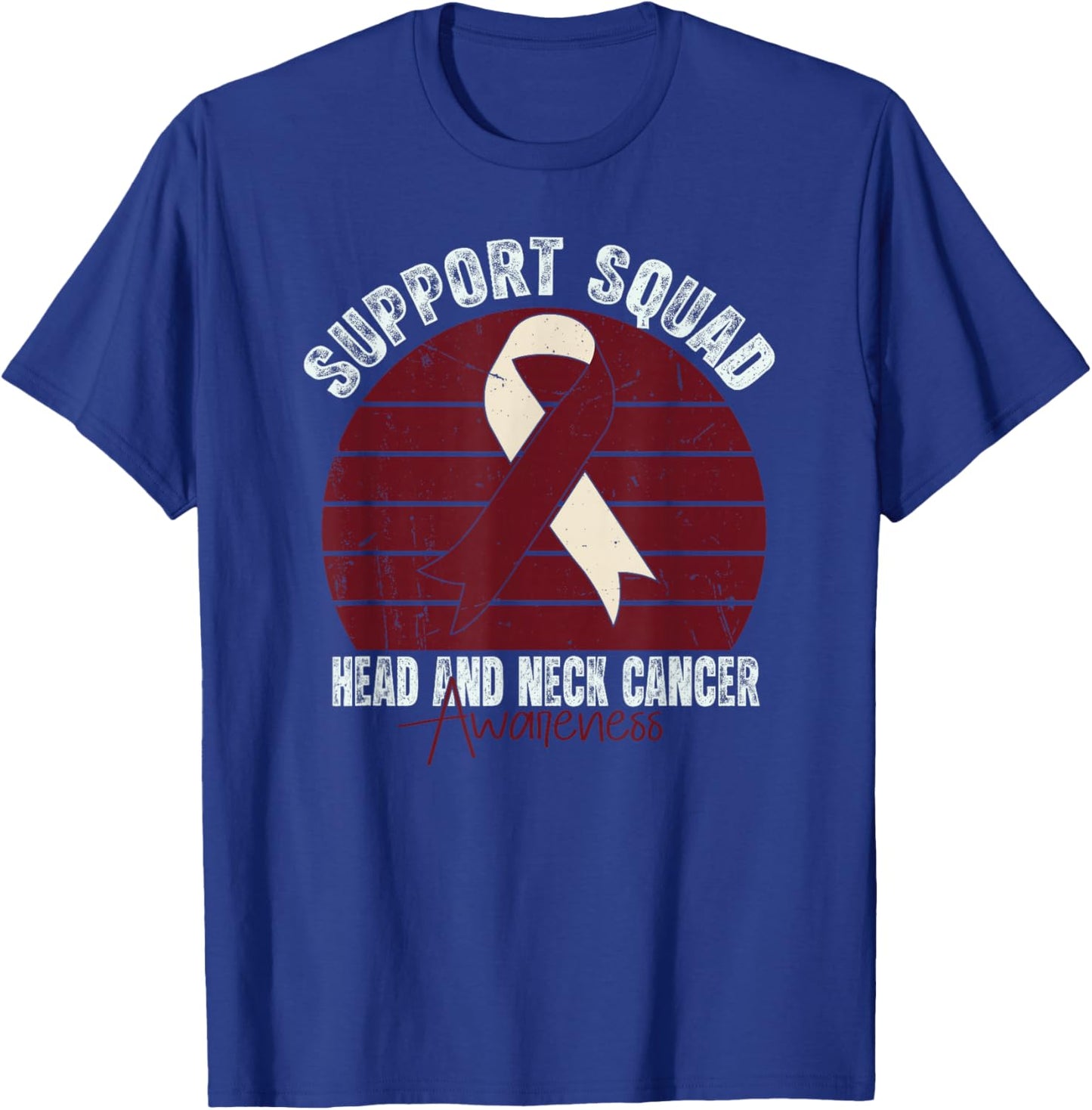 Head and Neck Cancer Awareness Retro Cancer Head and Neck T-Shirt - T-Shirt | Royal