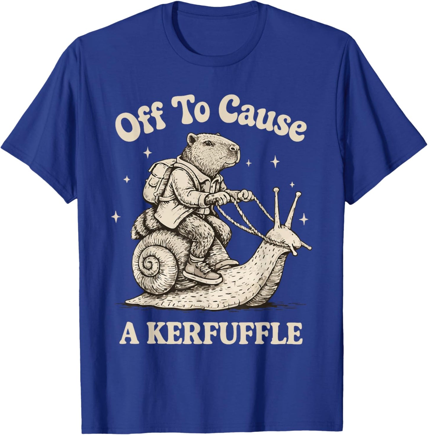 Off to Cause A Kerfuffle Wizard Whimsical Capybara Meme T-Shirt - T-Shirt | Royal