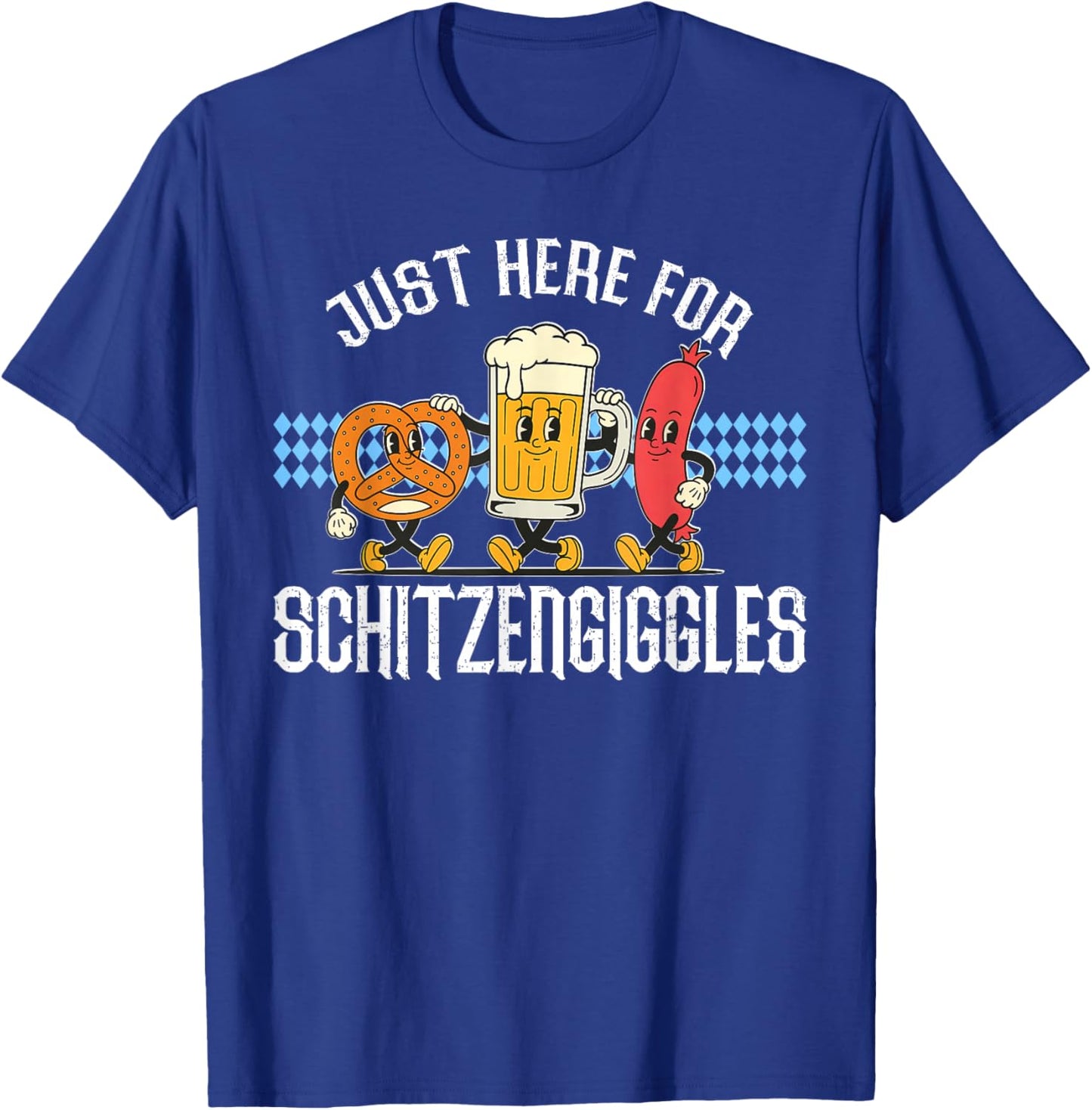 Just Here for Schitzengiggles Oktoberfest Beer Men Women T-Shirt - T-Shirt | Royal