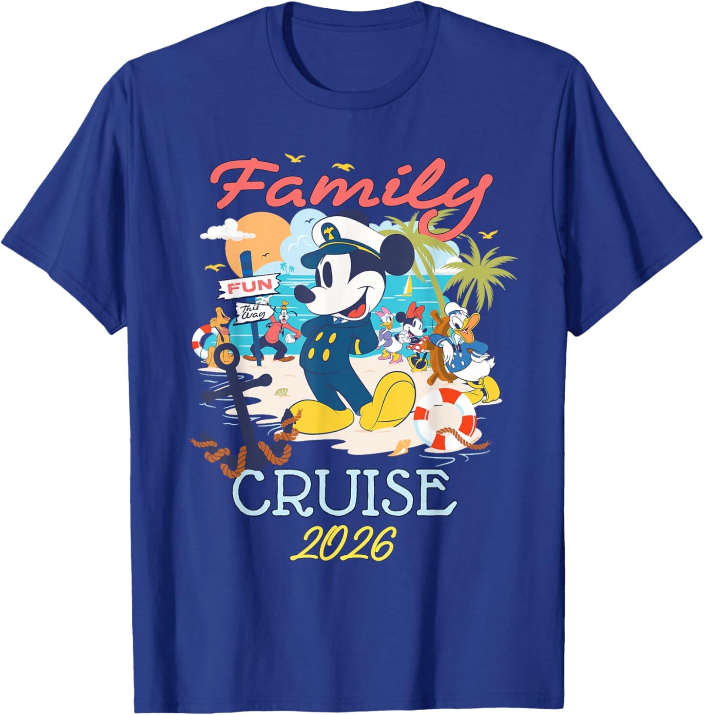 Disney Mickey Mouse & Friends Family Cruise 2026 Vacation T-Shirt - T-Shirt | Royal