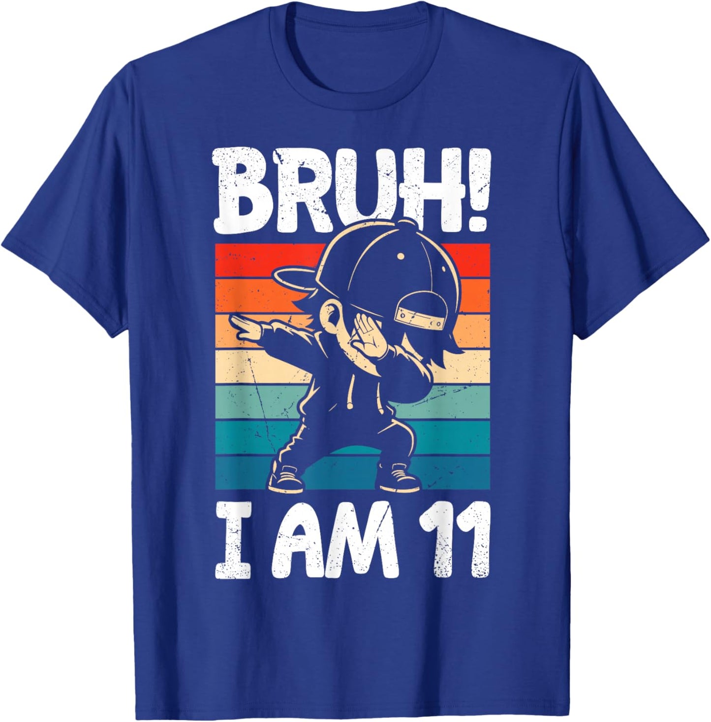 Bruh I Am 11 Year Old Dabbing Boy 11th Birthday Decorations T-Shirt - T-Shirt | Royal