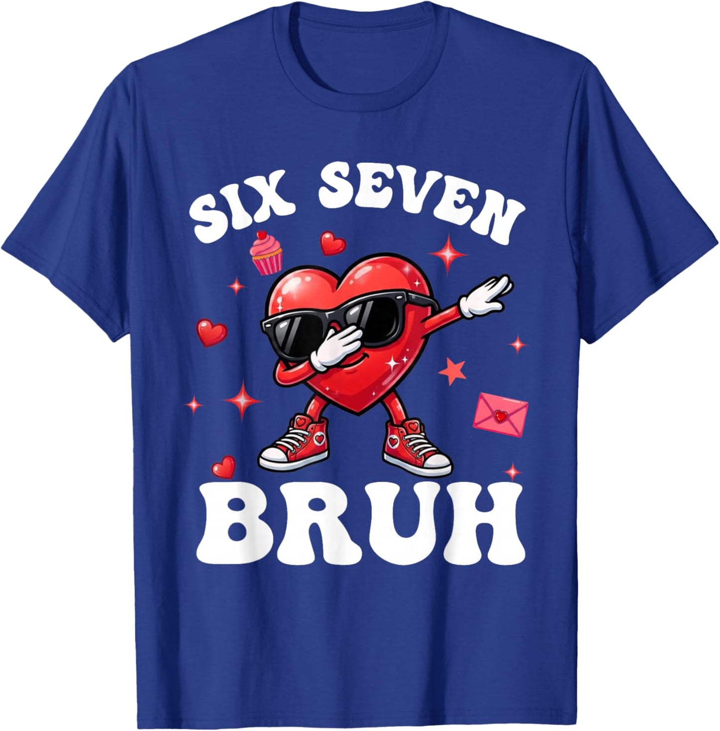 Bruh 67 Six Seven Meme Dab Heart Boys Kids Valentines Day T-Shirt - T-Shirt | Royal
