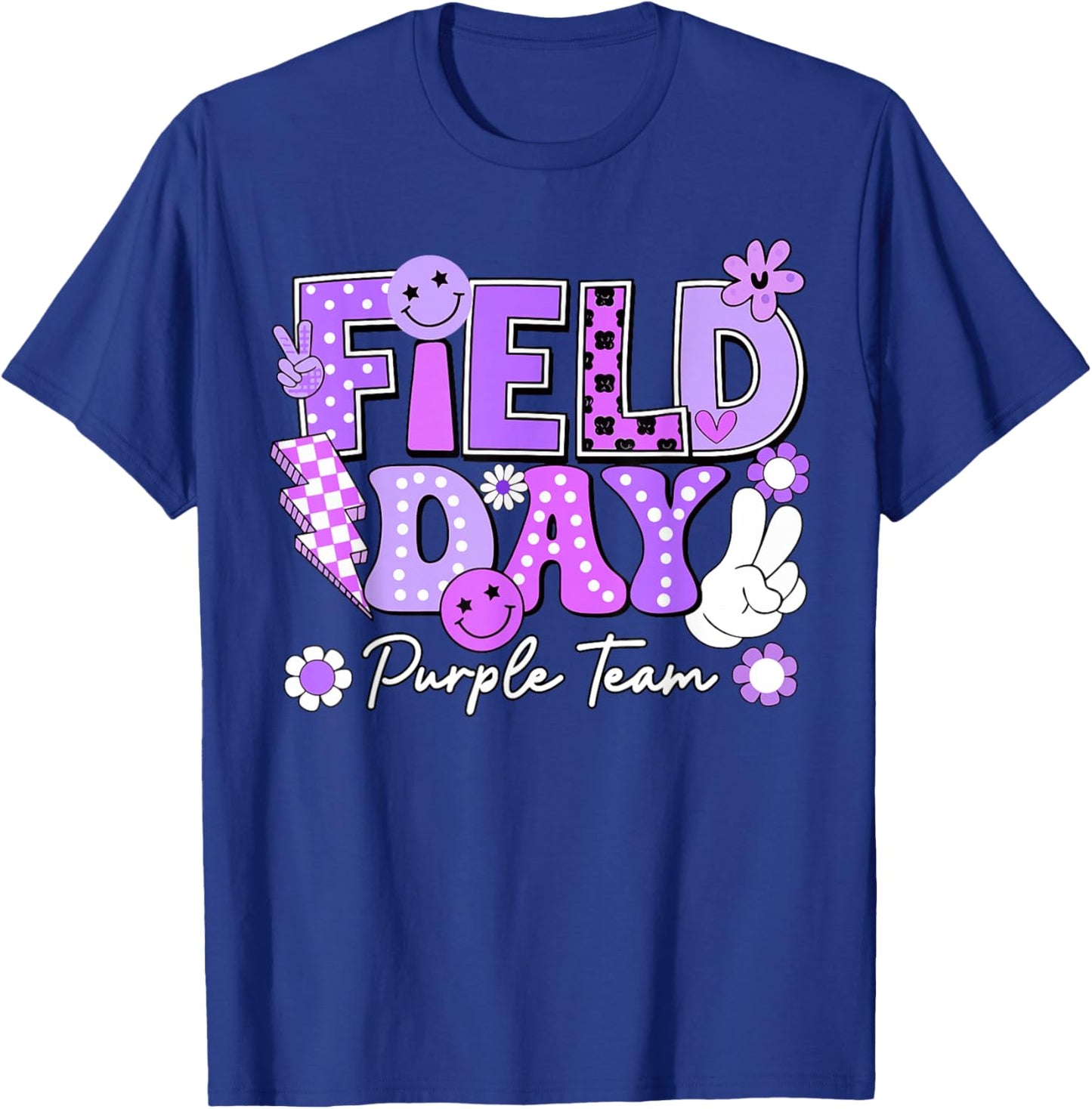 Field Day Purple Team Funny for Teacher Kids Field Day Games T-Shirt - T-Shirt | Royal