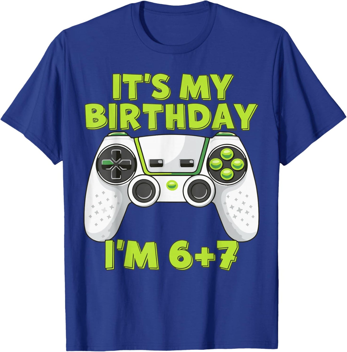 Funny 6 7 Six Seven Video Gamer Boy 13th Birthday T-Shirt - T-Shirt | Royal