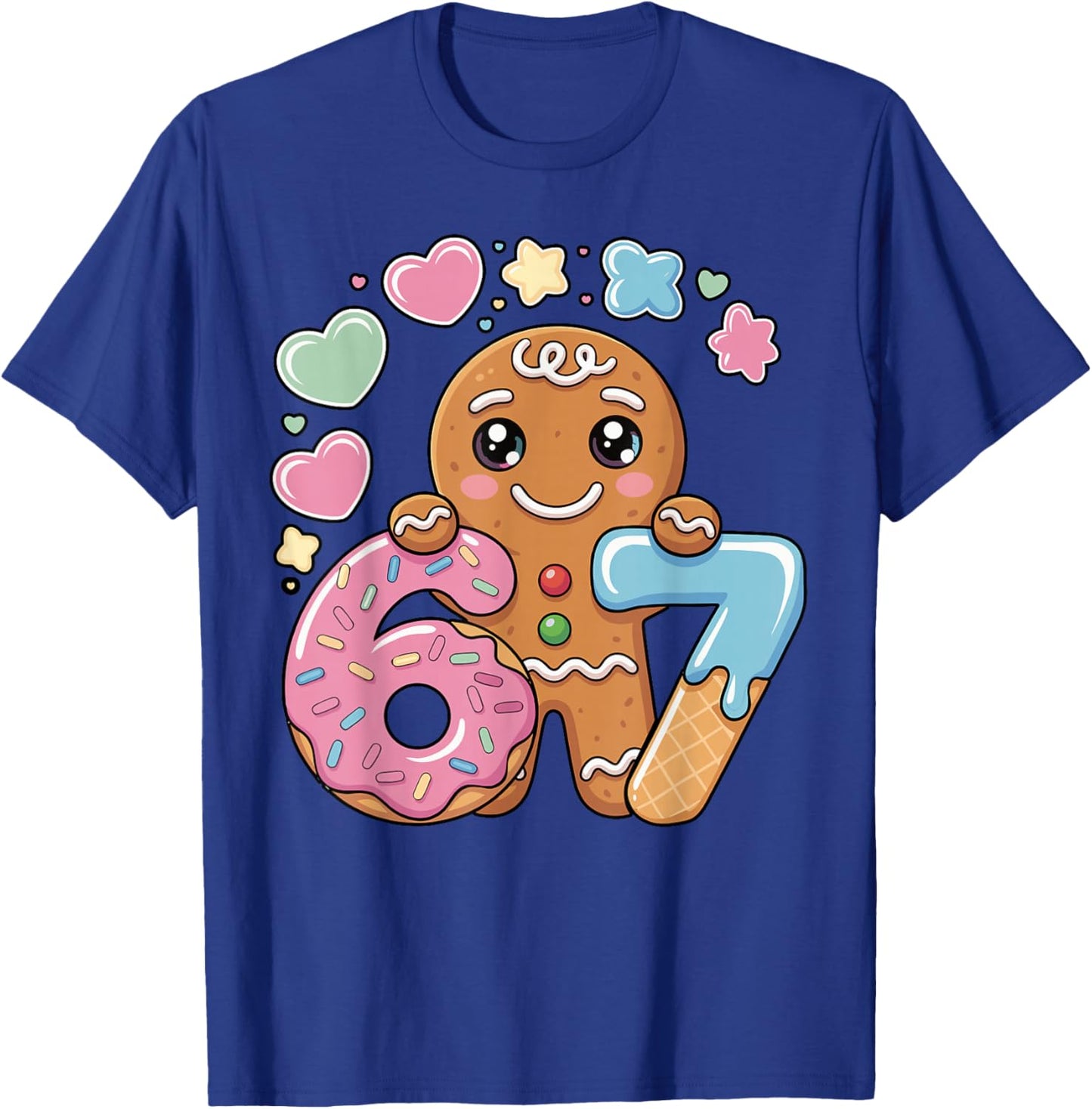 67 Gingerbread Ice Cream Drip Pun Cookies Kids Men Women T-Shirt - T-Shirt | Royal