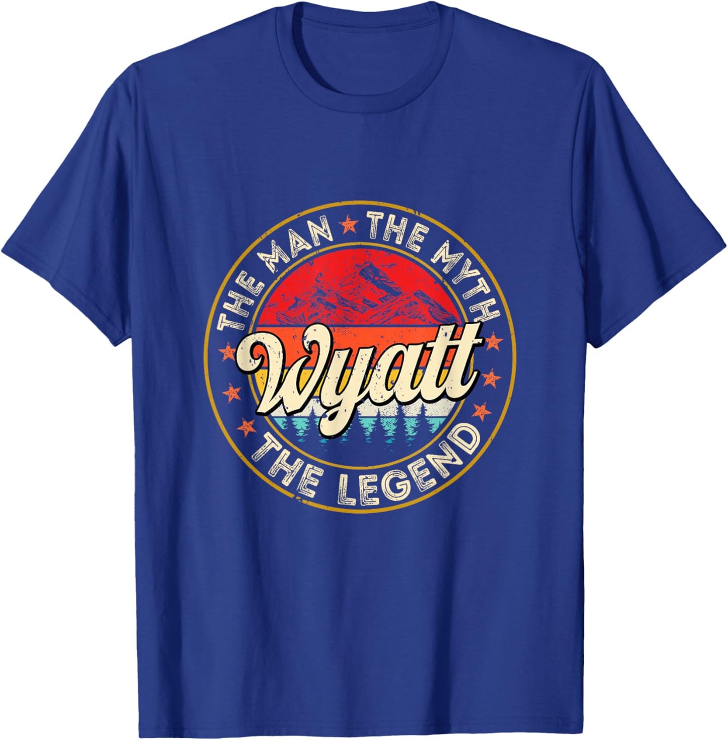 Wyatt The Man The Myth The Legend Personalized Name T-Shirt - T-Shirt | Royal