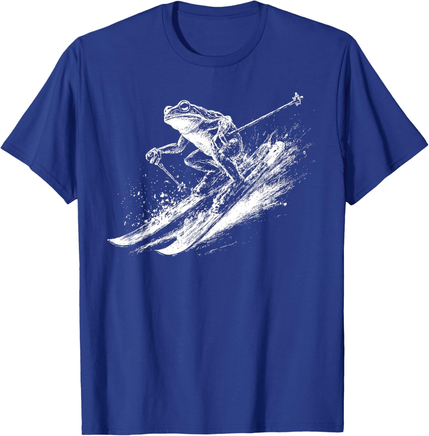 Vintage Frog Snow Skiing Downhill Ski Squad Winter Sports T-Shirt - T-Shirt | Royal