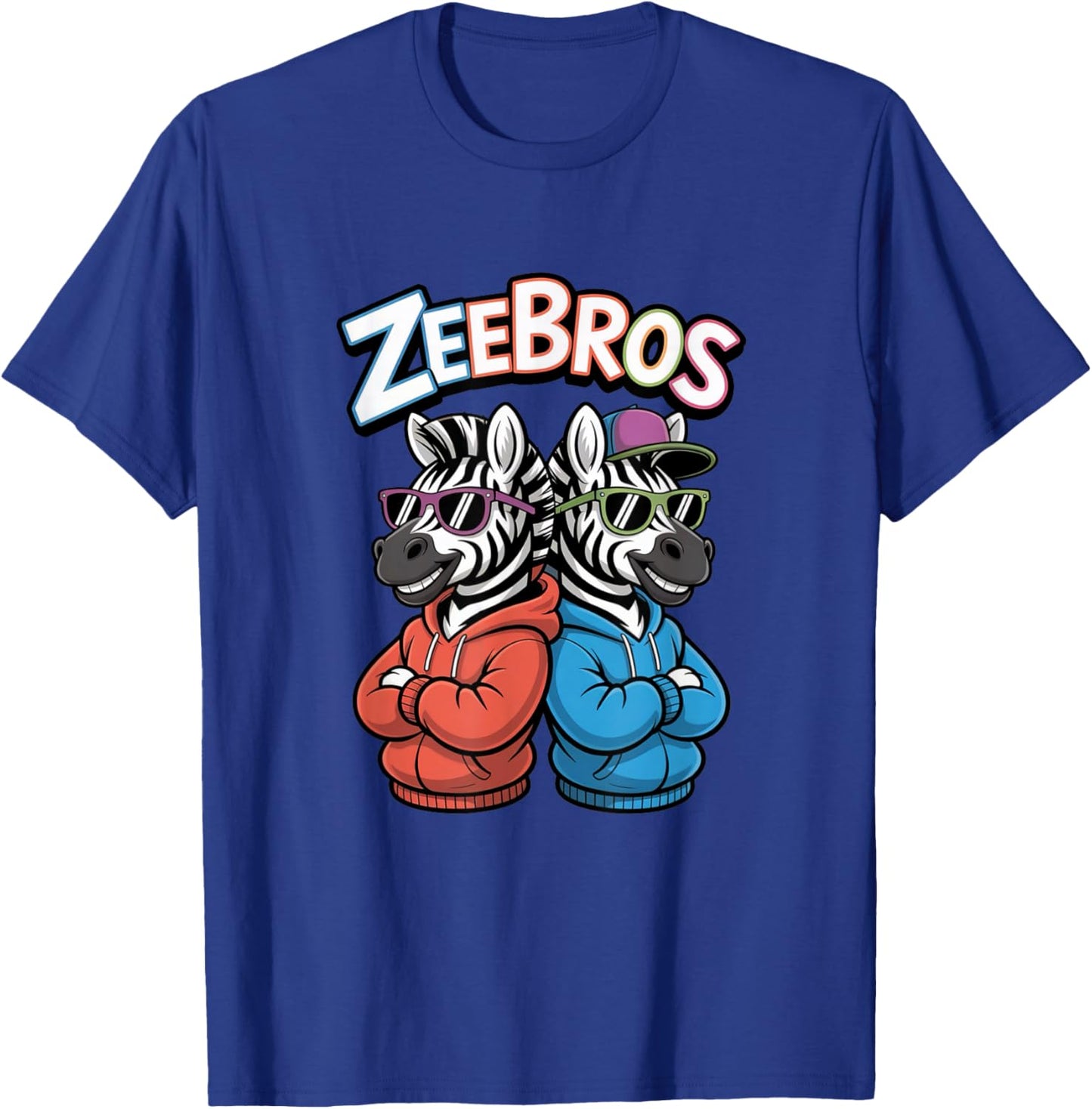 Zeebros Cute Zebra Duo Design for Zebros Lovers T-Shirt - T-Shirt | Royal