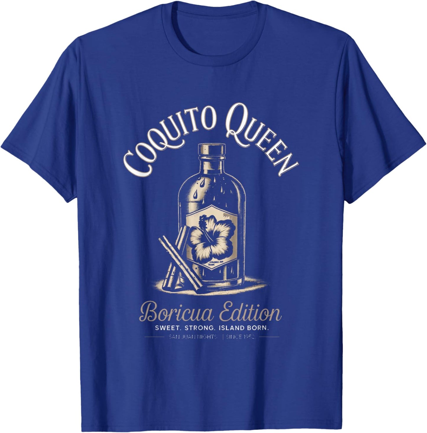 Puerto Rico Heart Boricua Coquito Queen Bori Pride T-Shirt - T-Shirt | Royal