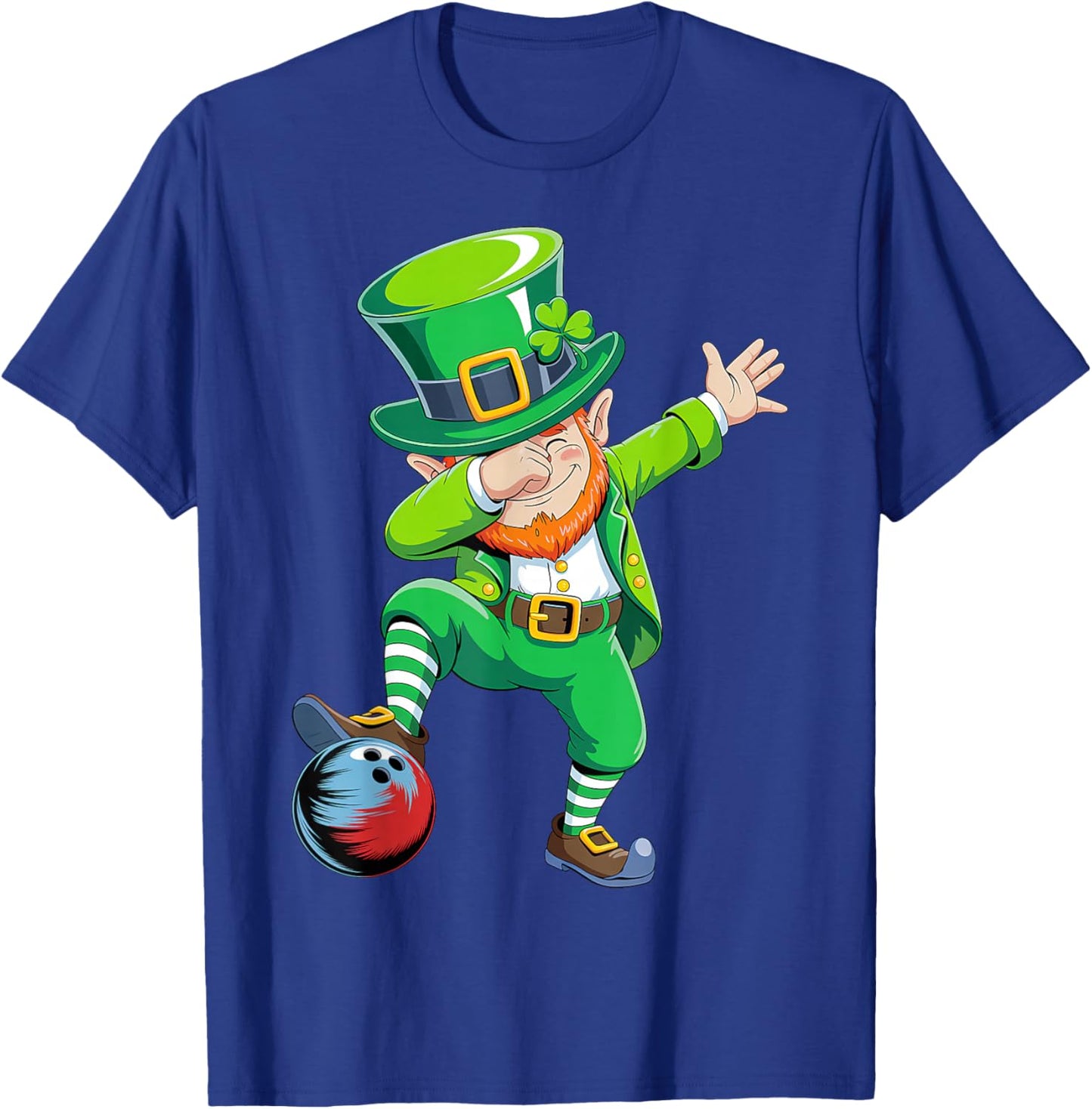 Dabbing Leprechaun Bowling St Patricks Day Boys Men Sports T-Shirt - T-Shirt | Royal