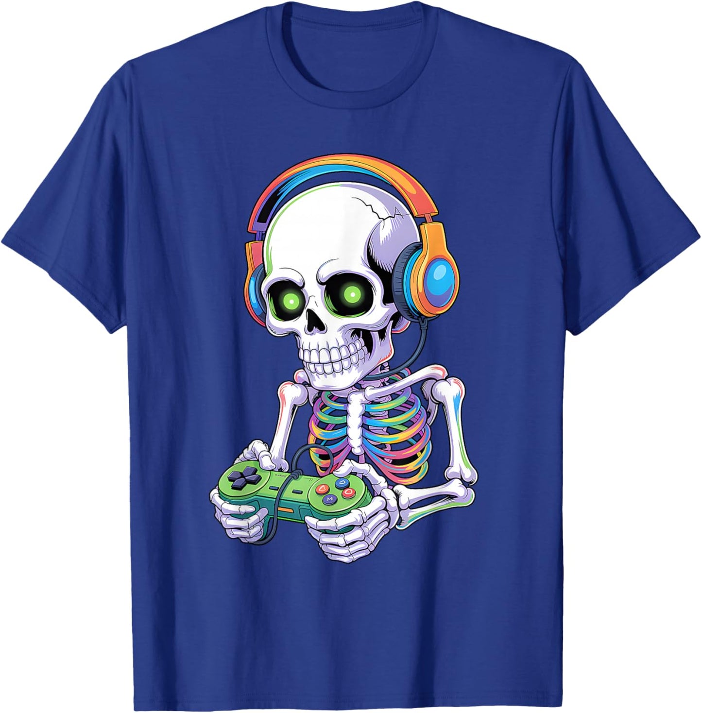 Gamer Skeleton Video Games Boys Teen Gaming Skeleton Lover T-Shirt - T-Shirt | Royal