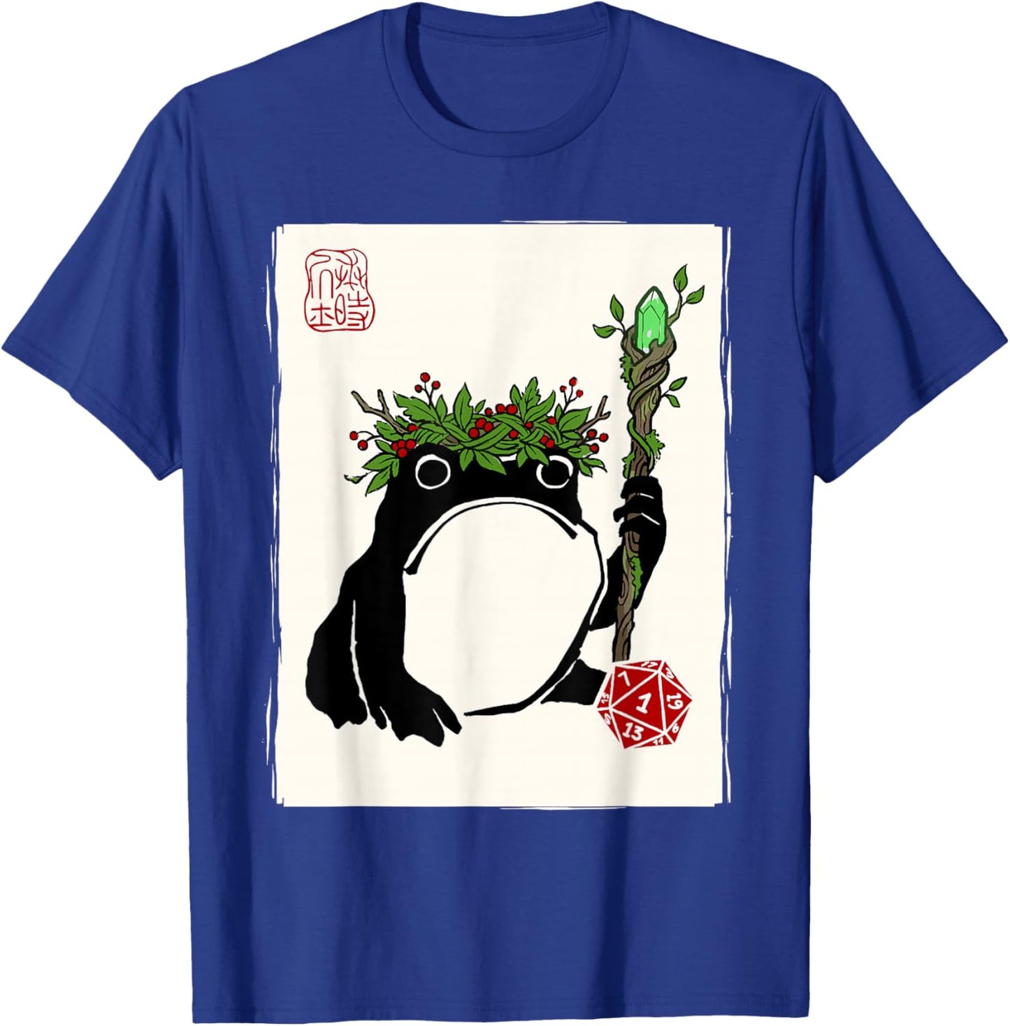 NAT 1 Grumpy Japanese Frog Druid Funny DND T-Shirt - T-Shirt | Royal
