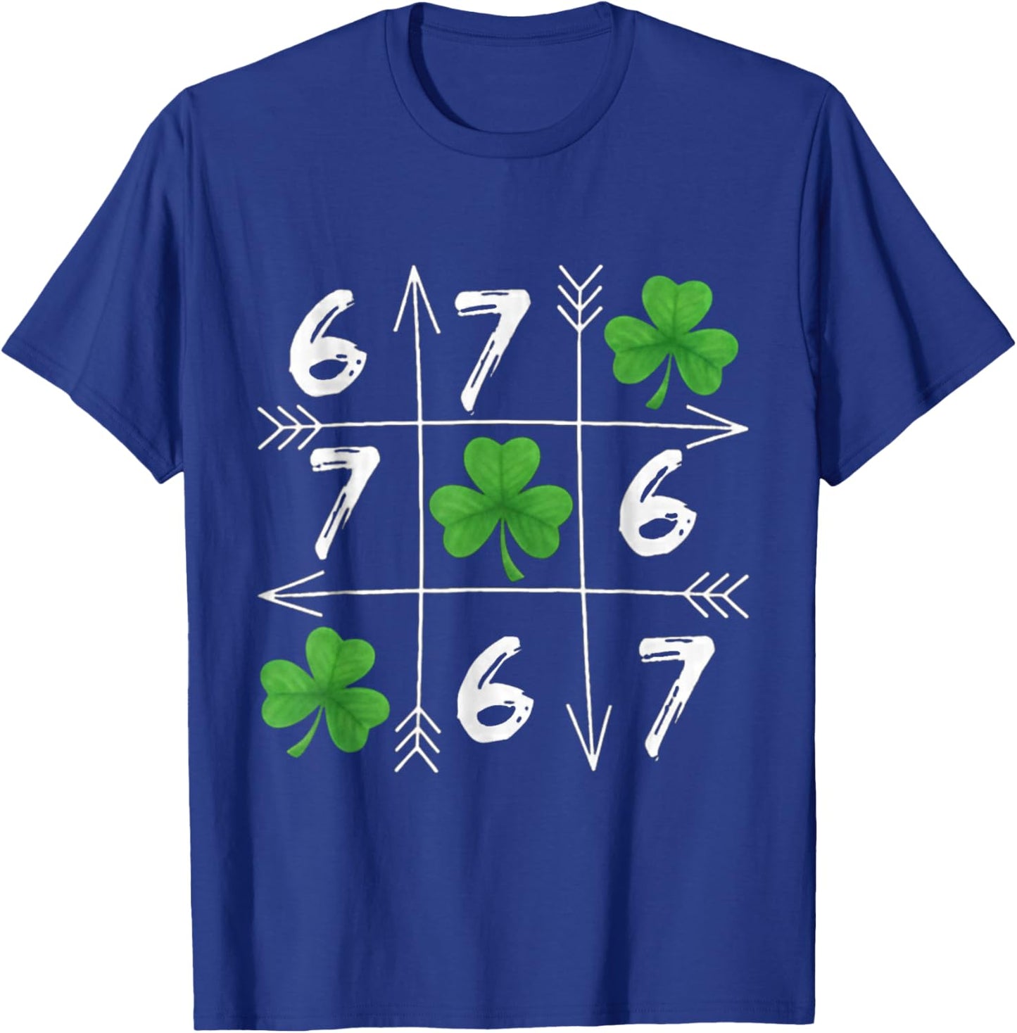 Six Seven 67 Meme 6 7 St. Patrick´s Day Shamrock T-Shirt - T-Shirt | Royal