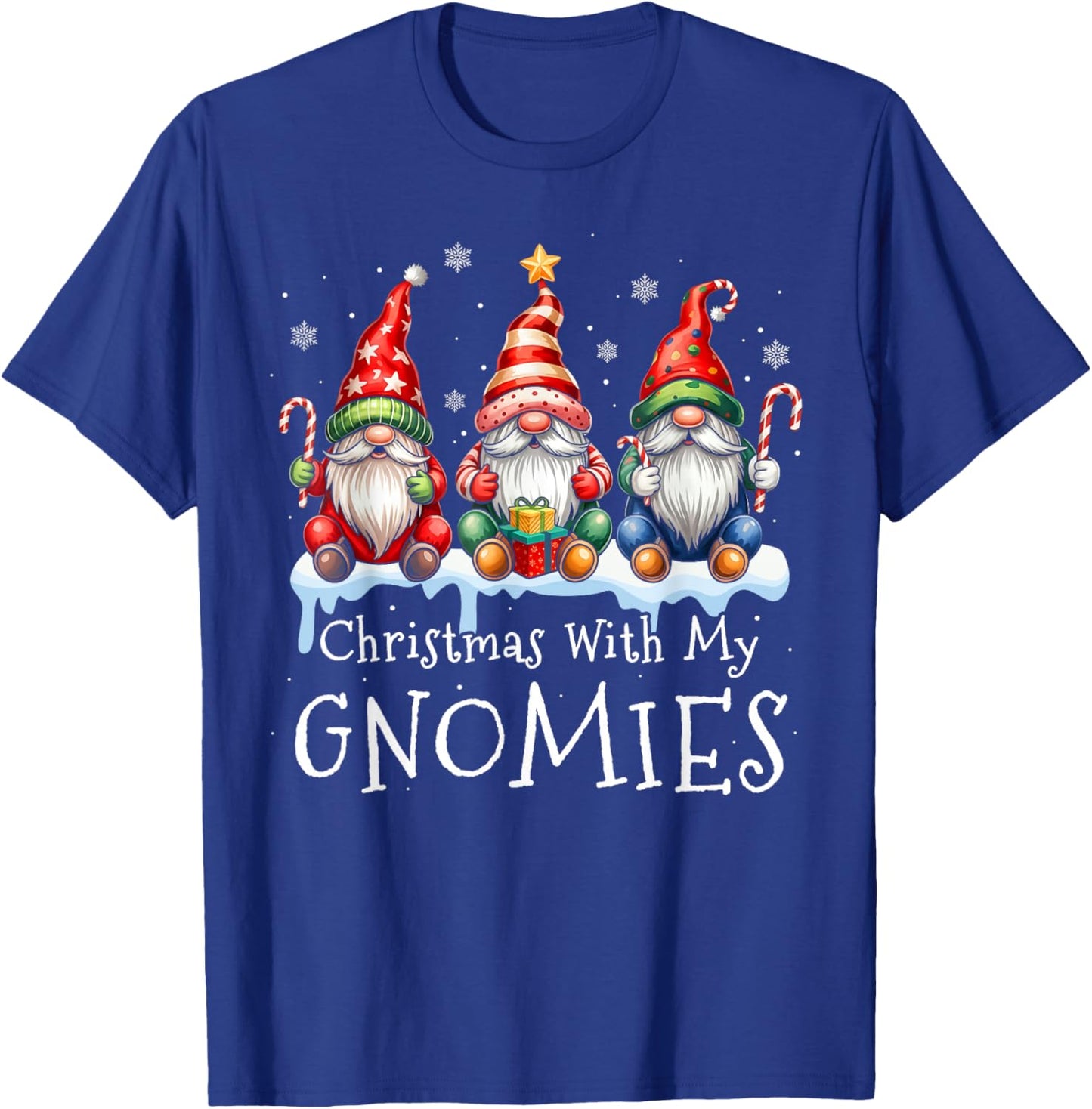 Christmas with My Gnomies Buffalo Plaid Gnome Family Women T-Shirt - T-Shirt | Royal