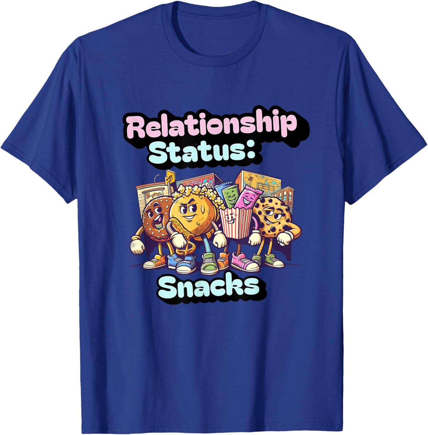 Relationship Status: Snacks – Funny Food Lover Graphic T-Shirt - T-Shirt | Royal
