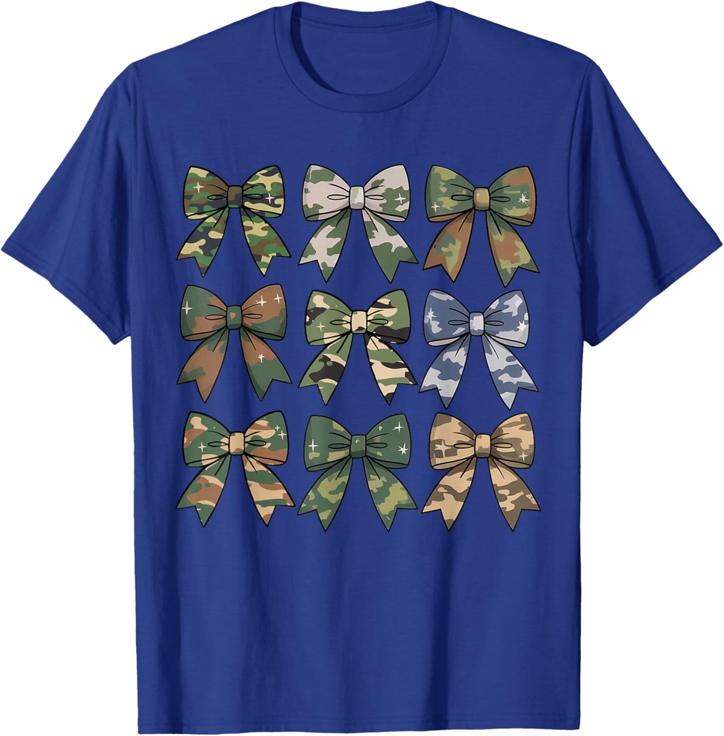 Camouflage Coquette Bow Hunting Hunter Women Girls Camo Bow T-Shirt - T-Shirt | Royal