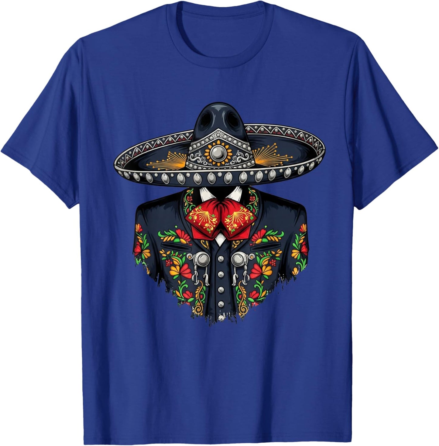 Vibrant Mexican Charro Suit Traditional Mariachi Attire T-Shirt - T-Shirt | Royal