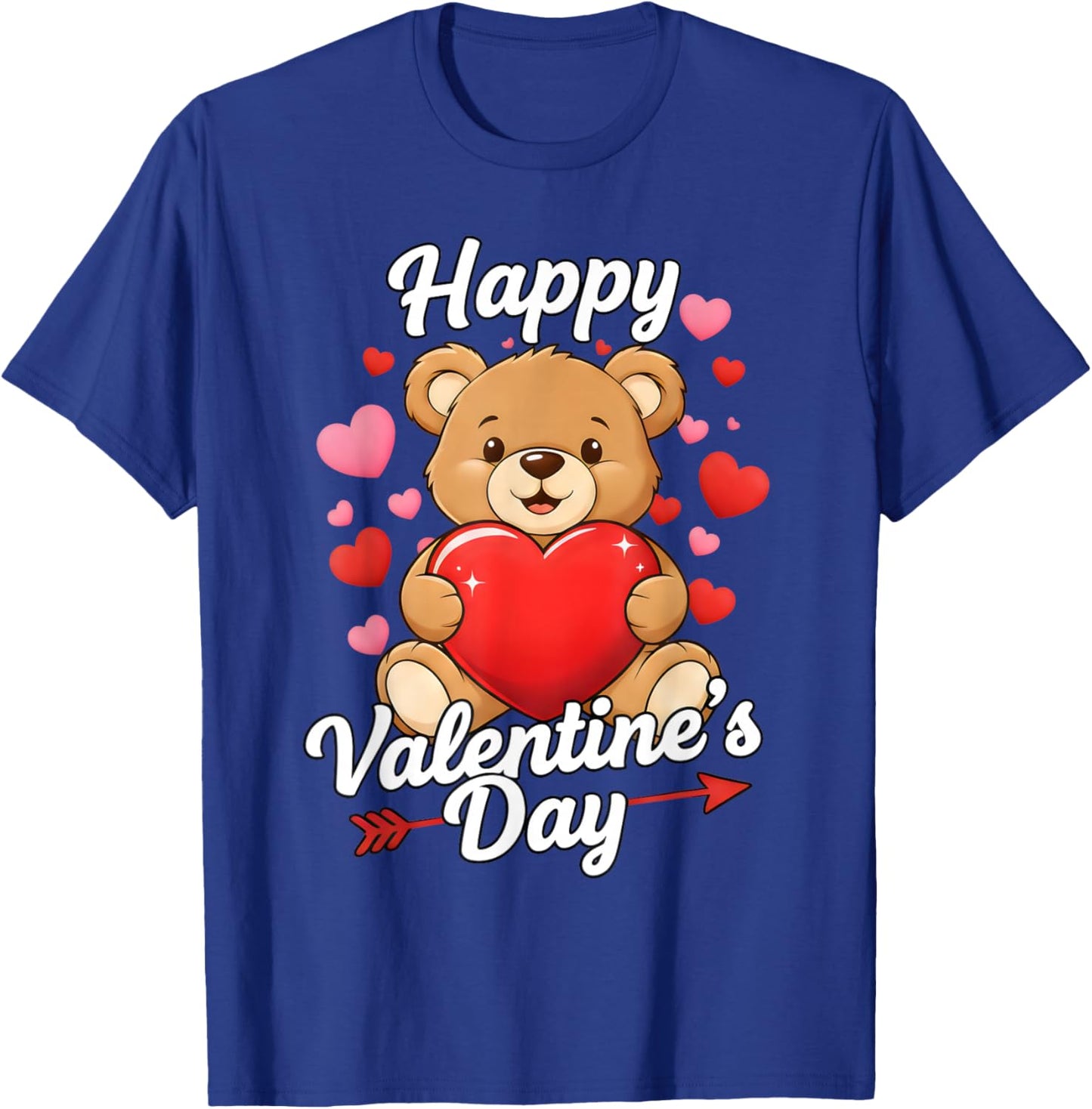 Happy Valentine Funny Cute Teddy Bear Women Girls Love T-Shirt - T-Shirt | Royal