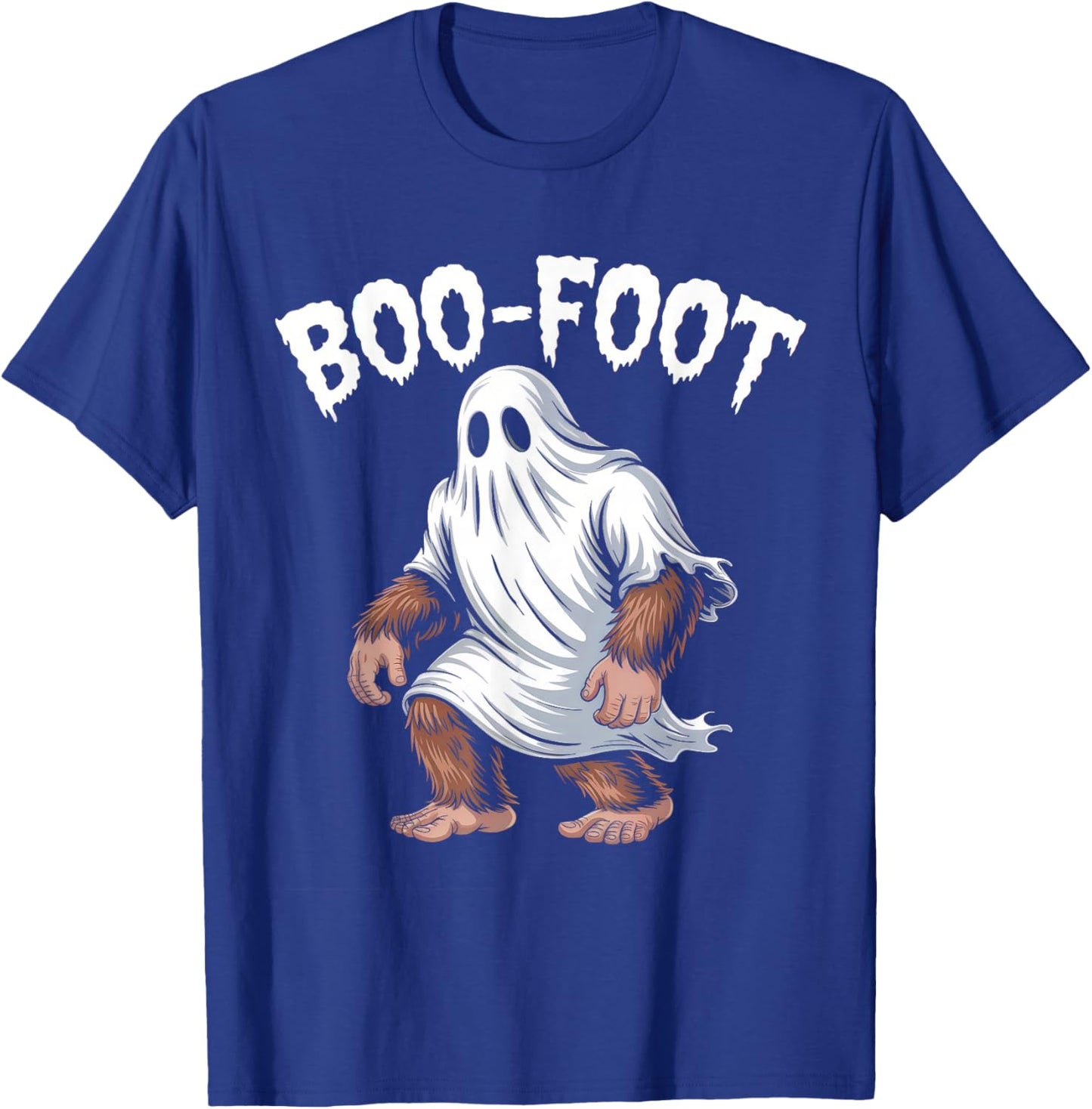 Boo Foot Funny Bigfoot Ghost Halloween Pun T-Shirt - T-Shirt | Royal