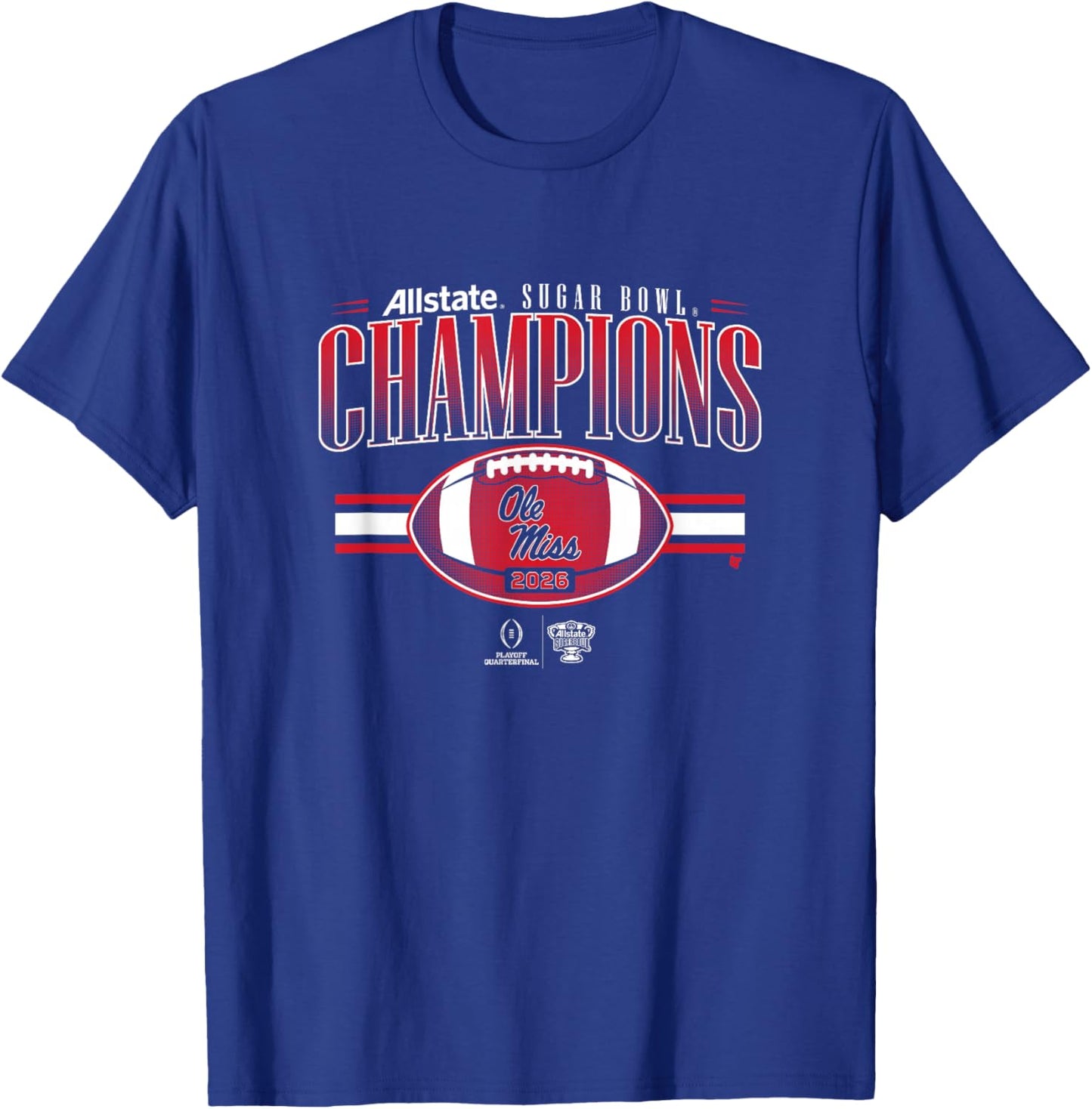 Ole Miss Rebels 2025-26 College Football Playoff Sugar Bowl T-Shirt - T-Shirt | Royal
