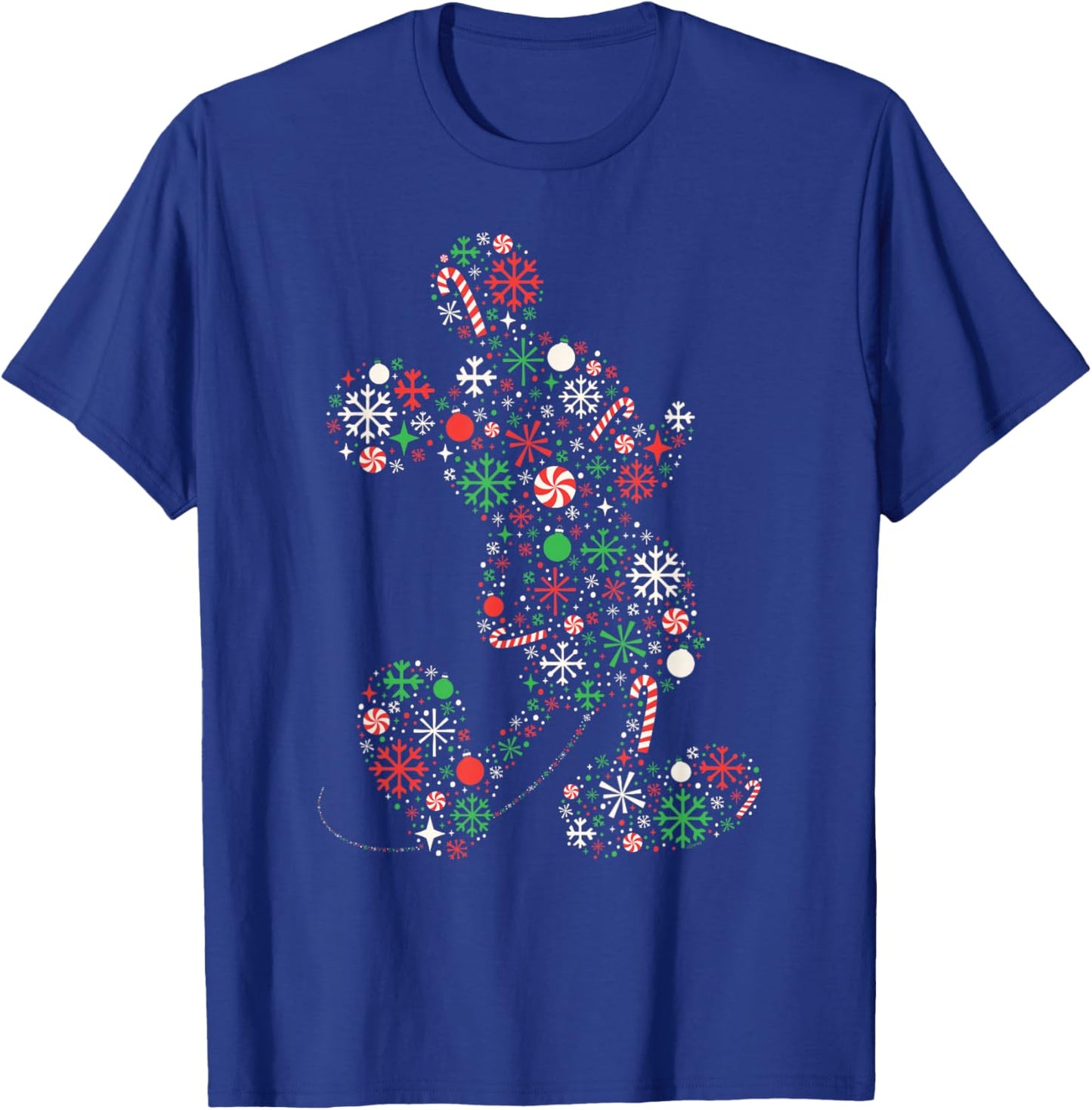 Disney Mickey Mouse Christmas Holiday Icon Filled Silhouette T-Shirt - T-Shirt | Royal
