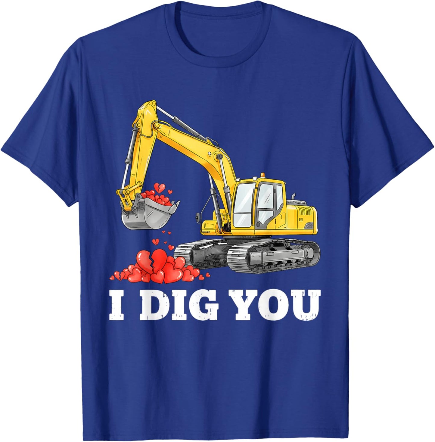 Construction Hearts Valentines Day for Teens Boys Girls Kids T-Shirt - T-Shirt | Royal