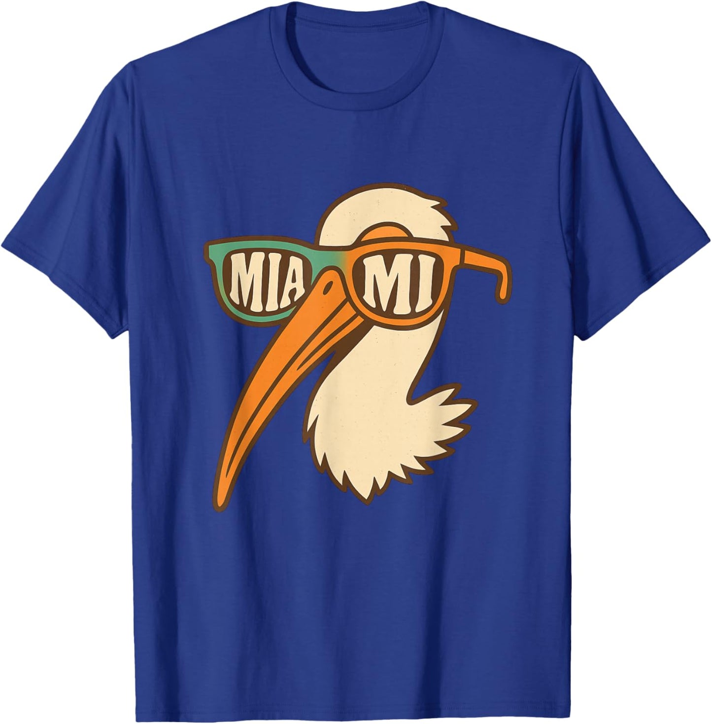 Hilarious American White Ibis Sunglasses Miami Apparel T-Shirt - T-Shirt | Royal