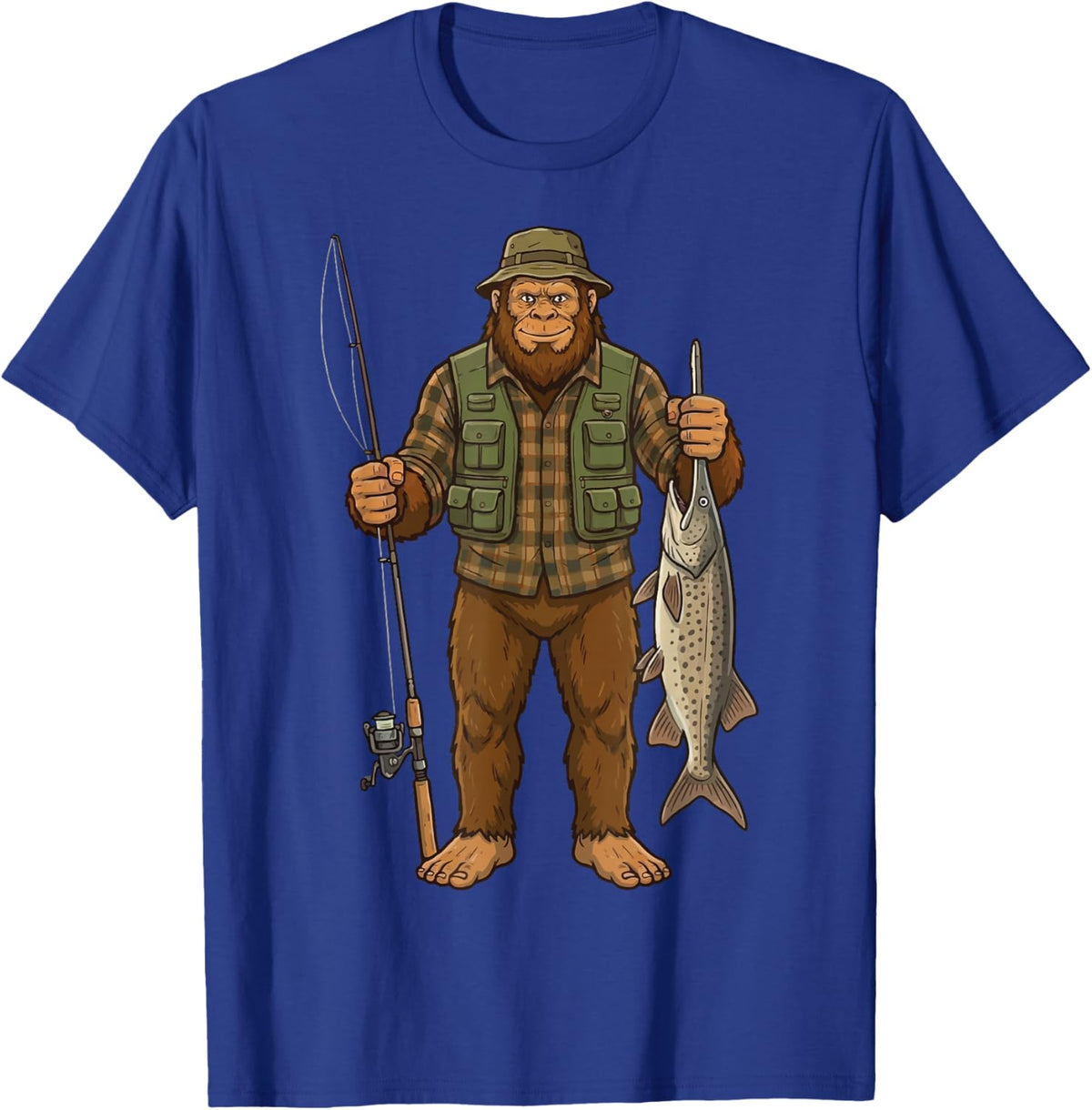 Paddlefish Bigfoot Fisher Fishing Fish T-Shirt - T-Shirt | Royal