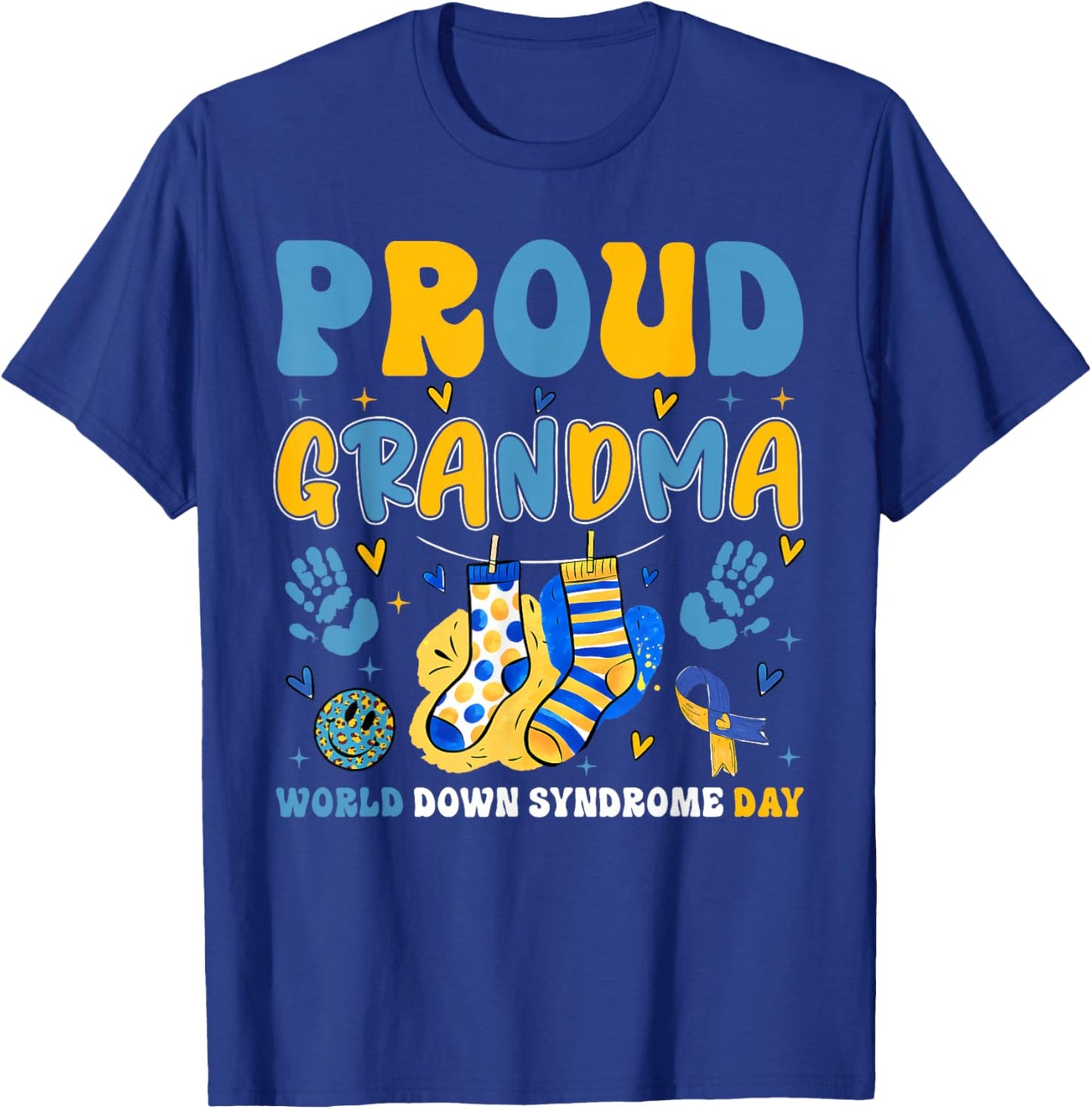 Retro Proud Grandma World Down Syndrome Day Grandmother Girl T-Shirt - T-Shirt | Royal