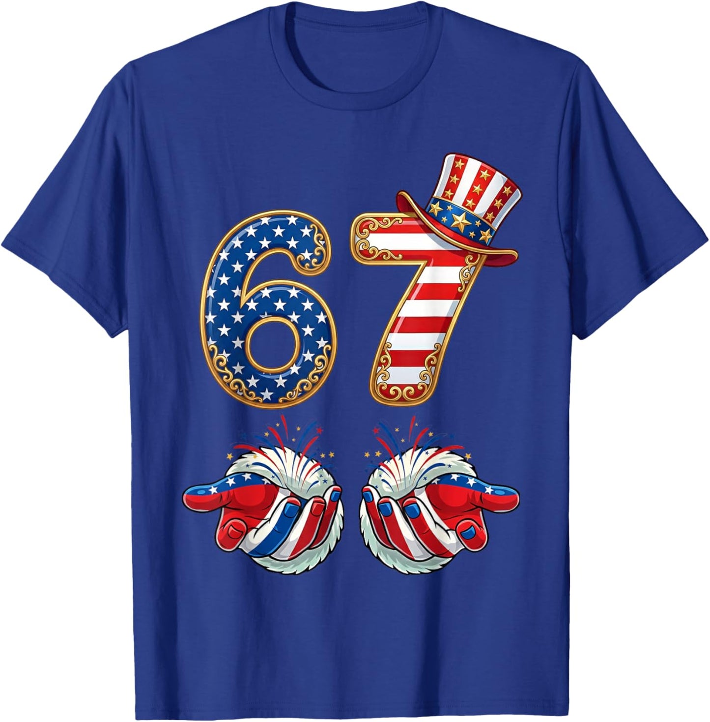 American 4th of July 67 USA Flag Women Boys Kids Girl Men T-Shirt - T-Shirt | Royal
