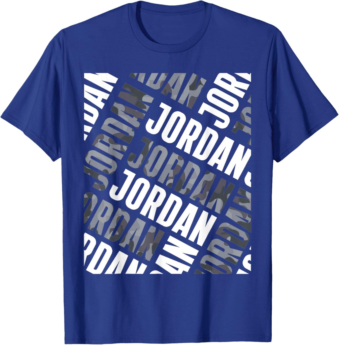 Diagonal Jordan Pattern Jordan Grey Camo Pattern Men Women T-Shirt - T-Shirt | Royal