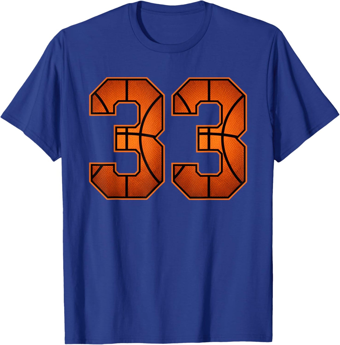 Number 33 Basketball Birthday T-Shirt - T-Shirt | Royal