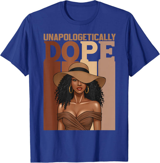 Black Women Unapologetically Dope Black History Afro Girls T-Shirt - T-Shirt | Royal
