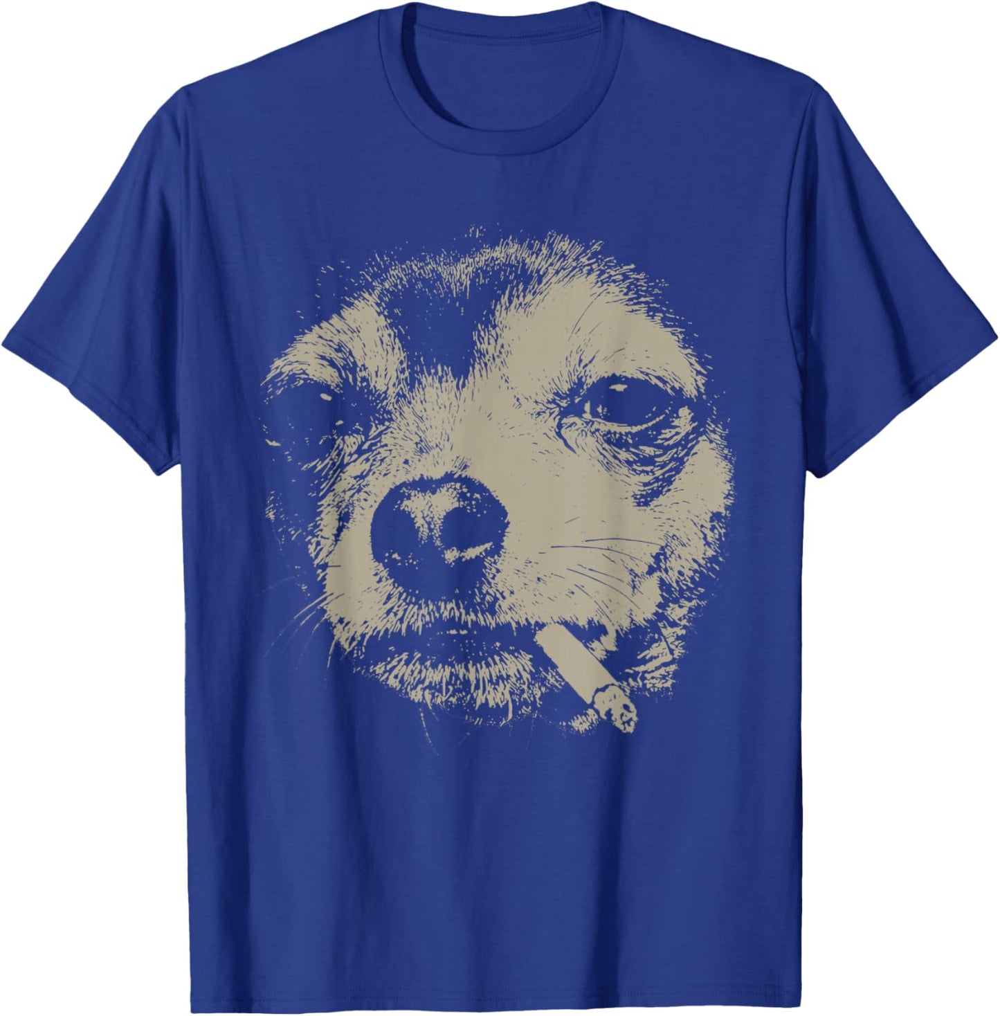 Dog Smoking Cigarette Funny Chihuahua Meme T-Shirt - T-Shirt | Royal