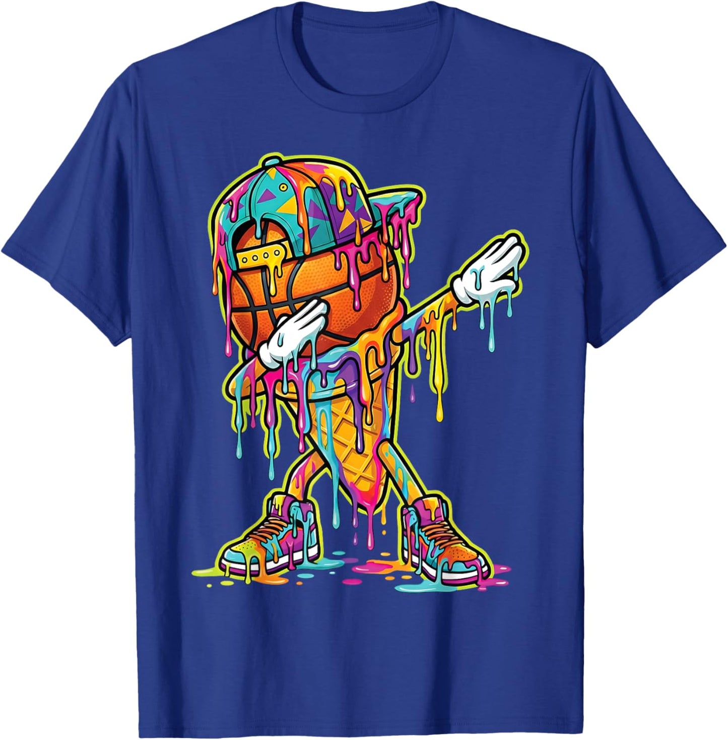 Basketball Ice Cream Dripping Dabbing Basketball Drip Boys T-Shirt - T-Shirt | Royal