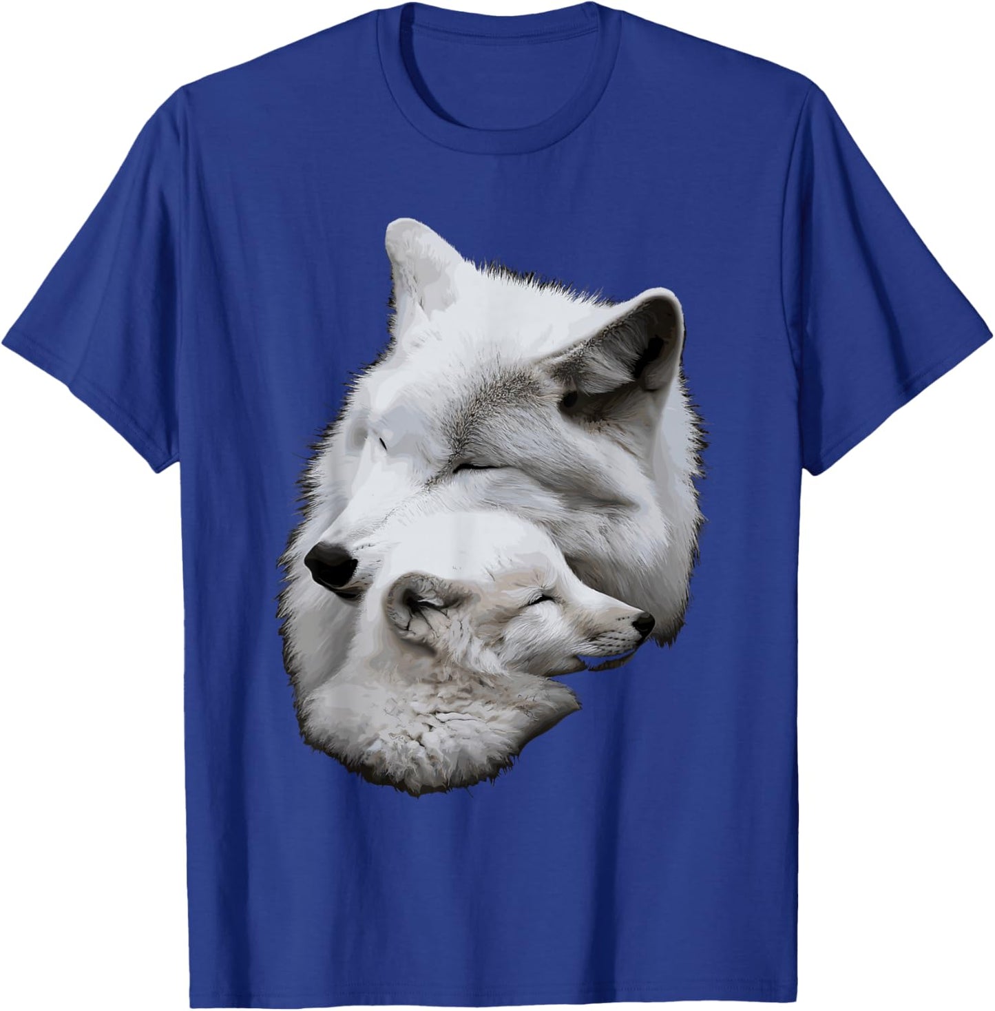 Wolf and Wolf Cub Men Wolf Lover Women Girls Cute Wolf T-Shirt - T-Shirt | Royal