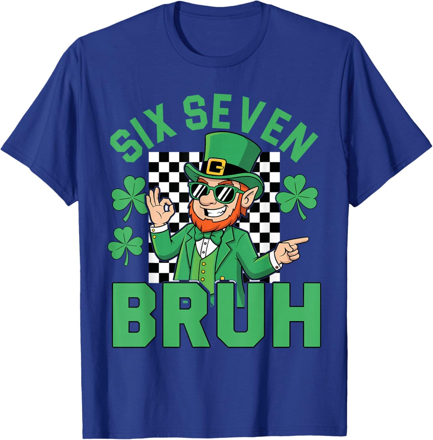 Six Seven Bruh St Patrick's Day Leprechaun Meme Boys T-Shirt - T-Shirt | Royal