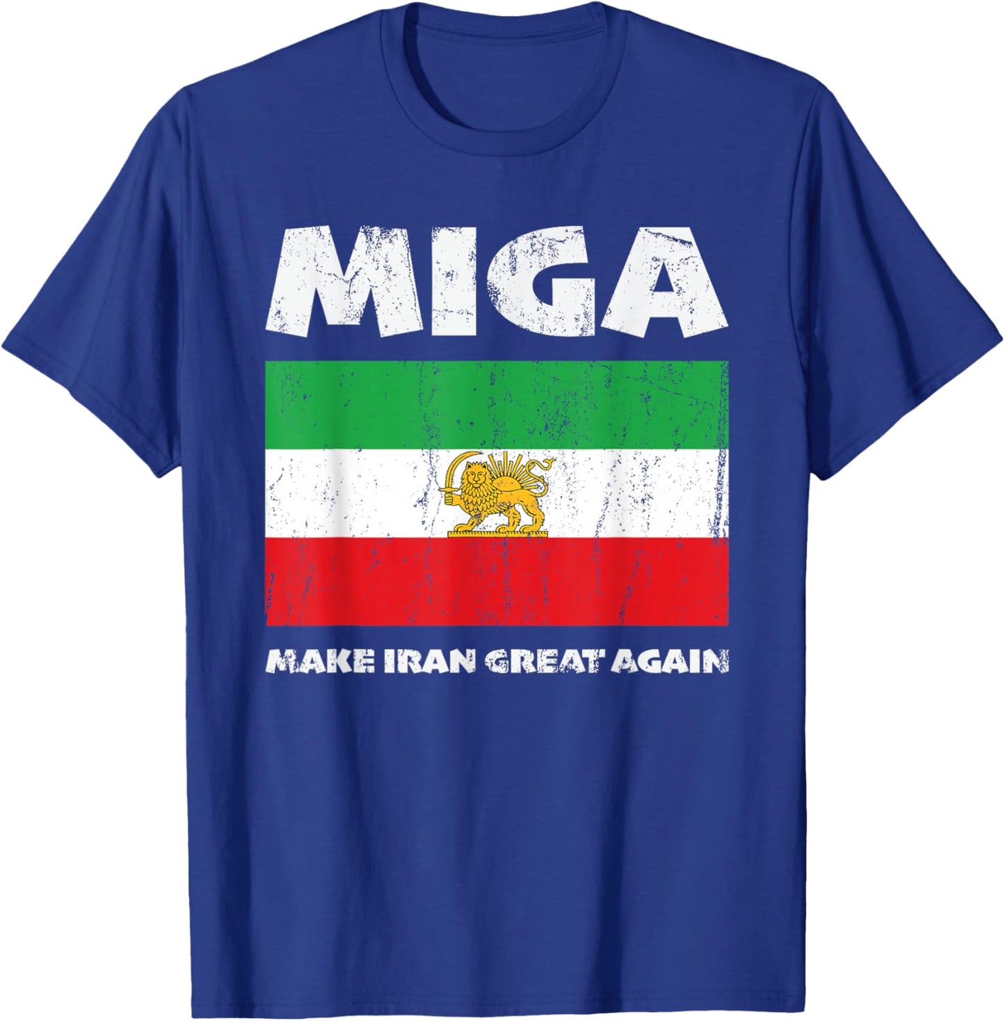 MIGA Make Iran Great Again Iran Flag Lion Men Women Kids T-Shirt - T-Shirt | Royal
